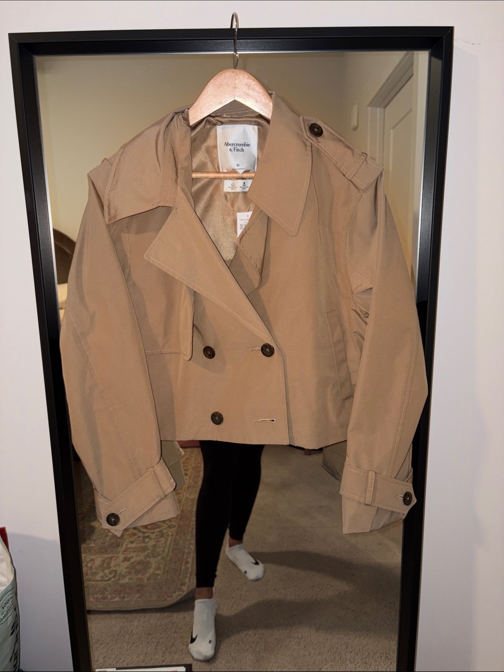 Abercrombie & Fitch Cropped Tan Trench Jacket